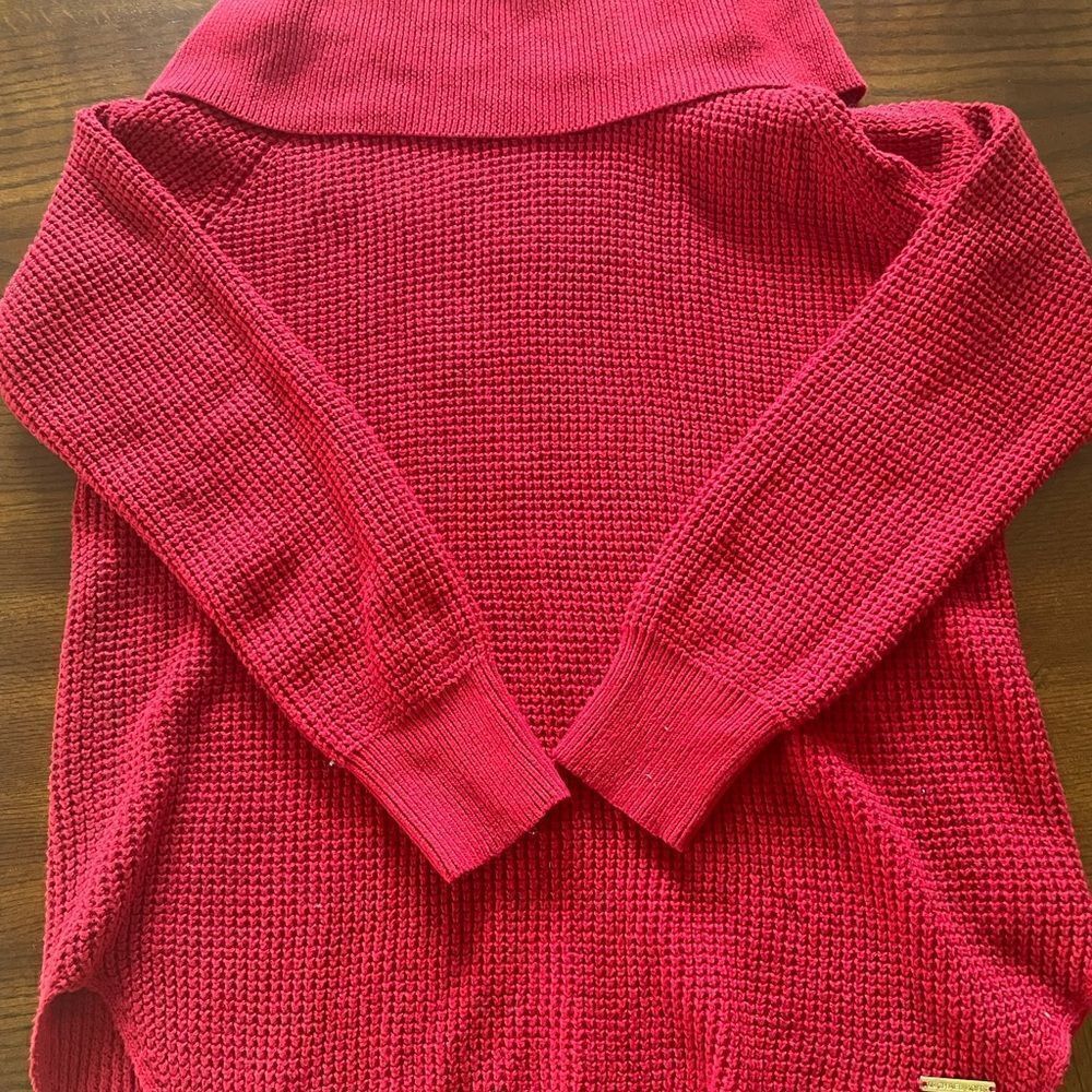 Michael Kors Women's Small Red Cowl Neck Knit Tunic Sweater